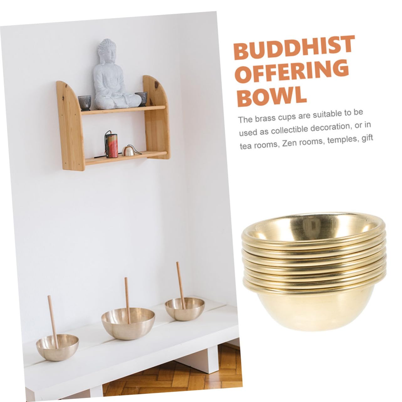 Ipetboom Wasseropferschale aus Messing Buddhistische 7 Stück für Buddha