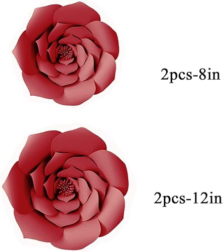 Miniatura 10 de YLY's love Decoraciones de flores de papel 3D, flores gigantes de papel para fiestas, bricolaje hecho a mano, flores de papel para telón de fondo de