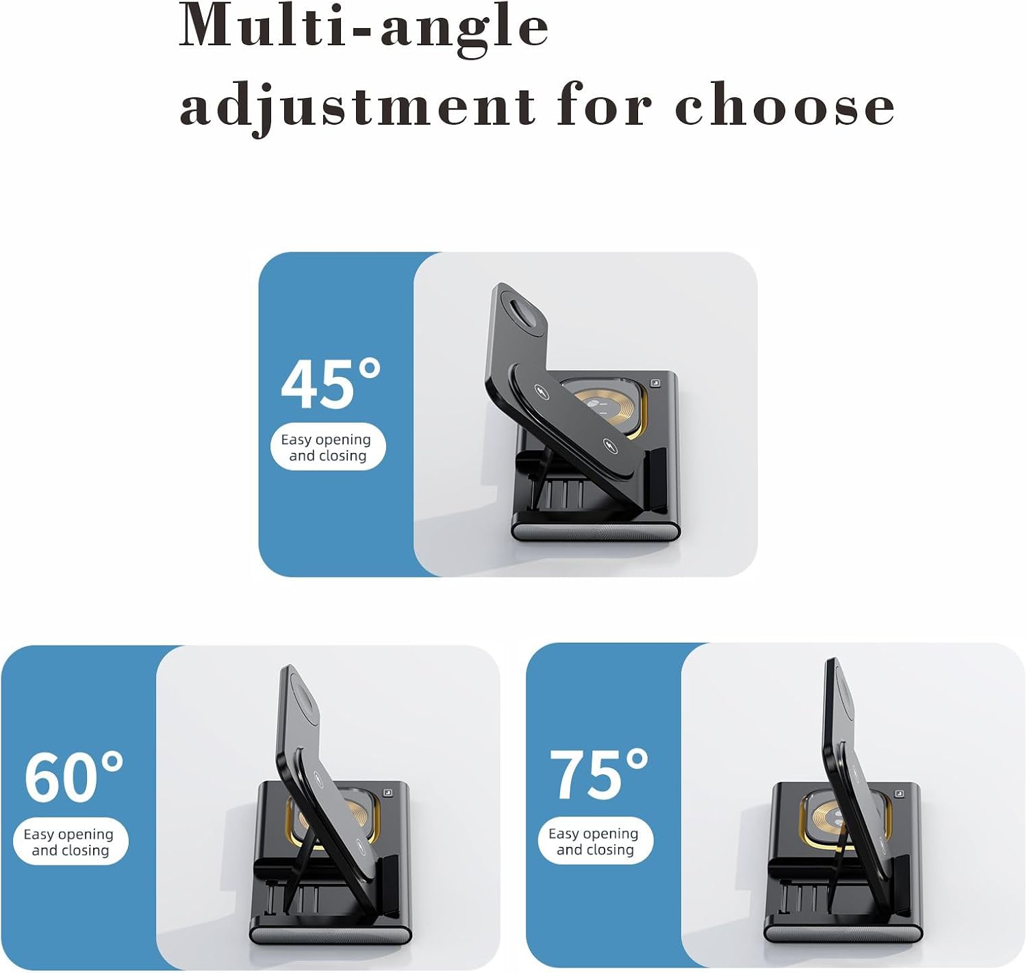 3 in 1 Wireless Charger for Samsung Charging Station Android Phone Multiple Devices LED Light Folding Dock Charger Stand for Samsung Galaxy S26 Ultra S25 S24 S23 S22 S21 Note 20 Watch 8/7/6 Earbuds