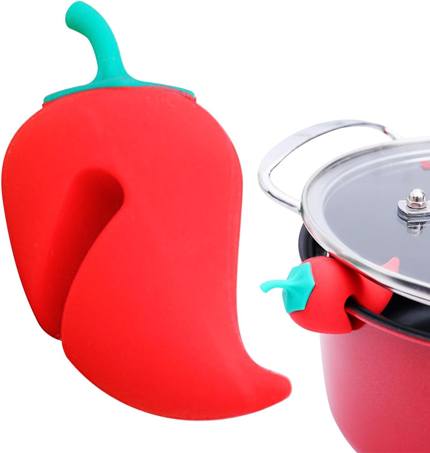 Fogukier Pot Lid Lifts Silicone | Silicone Spill Proof Lid Lifter,Little Pepper Shaped Soup Cooker Spill Proof Lid Lift To Prevent Boil Over For Outdoor