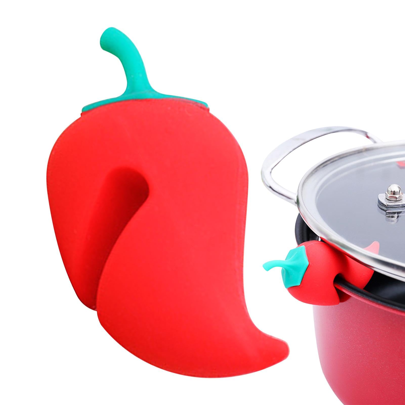 Fogukier Pot Lid Lifts Silicone | Silicone Spill Proof Lid Lifter,Little Pepper Shaped Soup Cooker Spill Proof Lid Lift To Prevent Boil Over For Outdoor