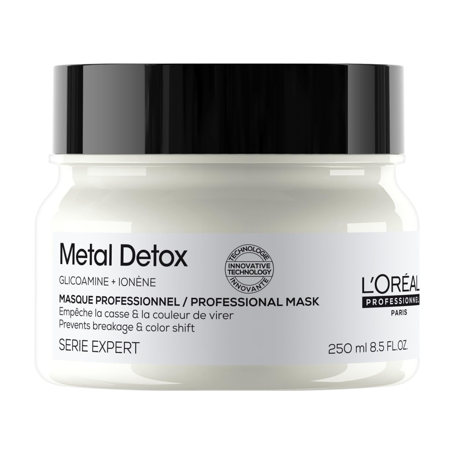 L'Oréal Professionnel Paris Maschera Ristrutturante per Tutti i Tipi di Capelli Danneggiati, Rischio di Rottura Ridotto, Colore Protetto, Capelli Forti e Setosi, Metal Detox