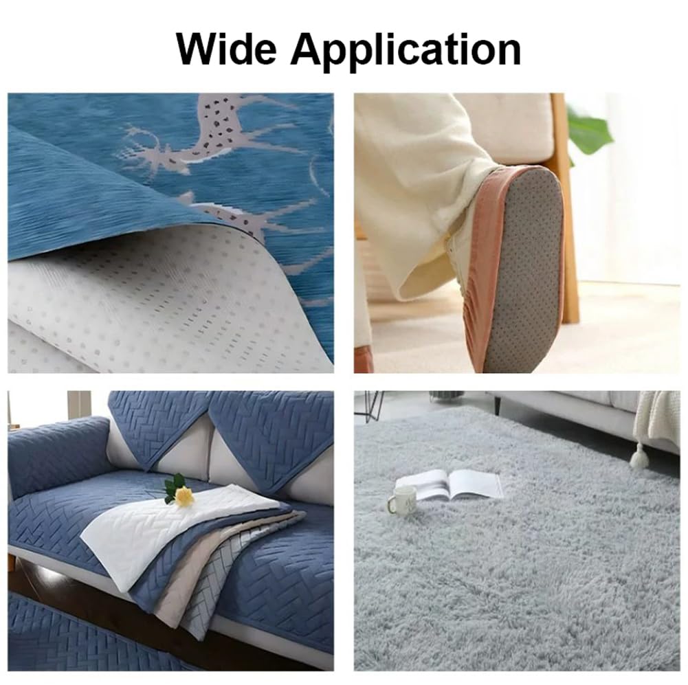 Tissu Antidérapant Caoutchouc 150cm Large - Pour Tapis, Coussins, Bricolage, Couture - Noir