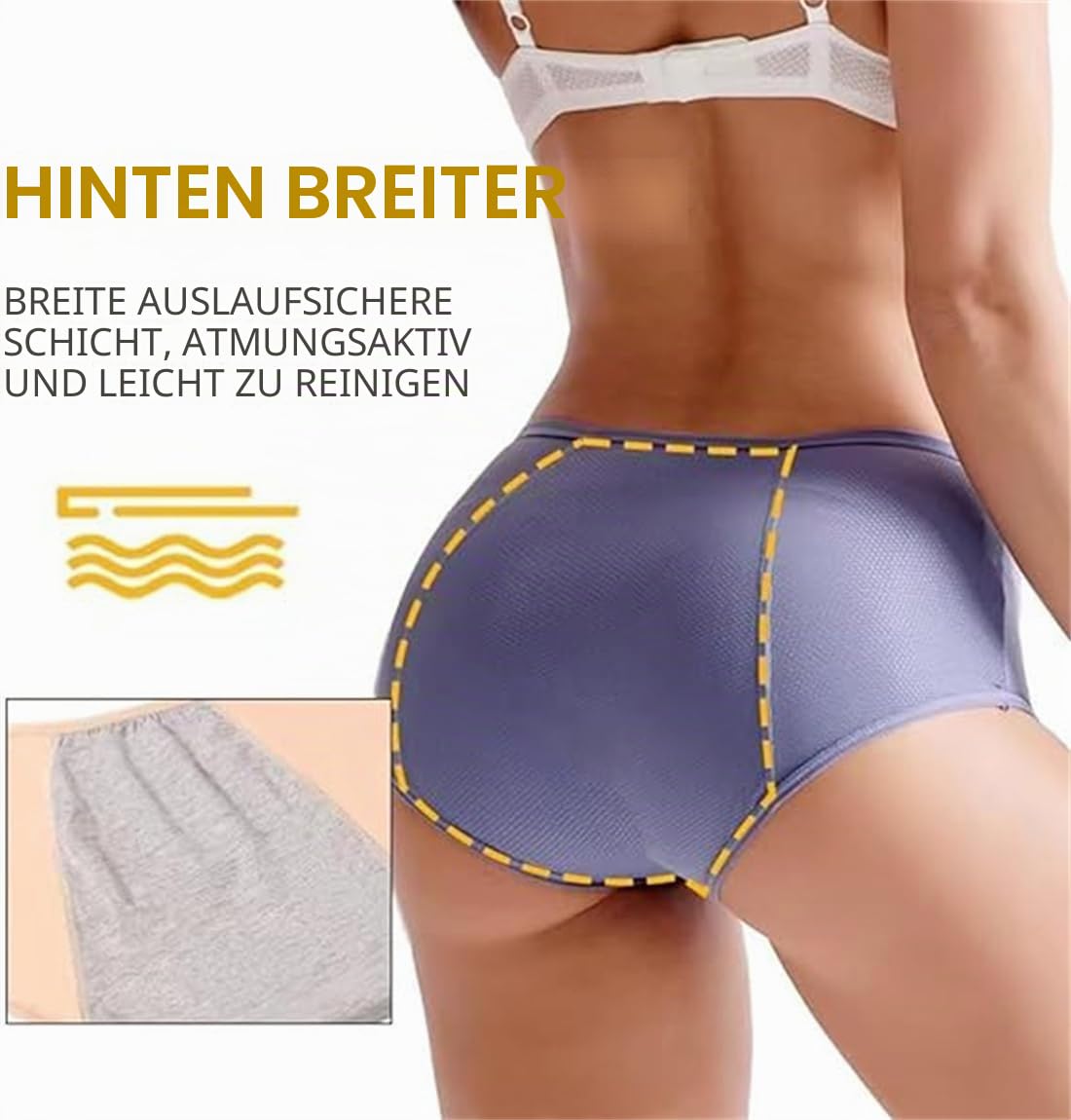 Dry Wear Unterhose Damen Inkontinenz, Drywear Auslaufsichere Unterwäsche Damen, Höschen für Frauen Über 60 Waschbare, Wiederverwendbare Baumwollhöschen (8er-Set,L)
