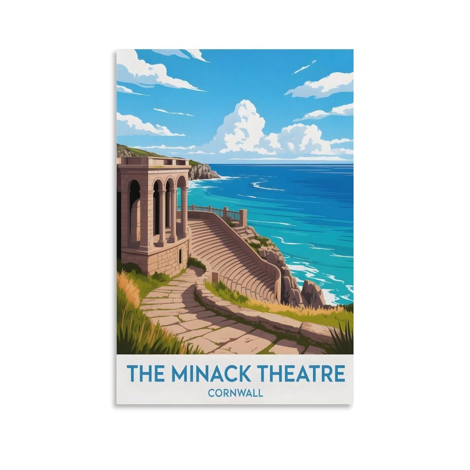 EZMLFA Diamond Art Kits Adults,The Minack Theatre Cornwall,5D Dimond Picture, Crystal Gem Art Crafts for Boys Girls, DIY Mosaic Creations Set for Home Decor 40x50cm