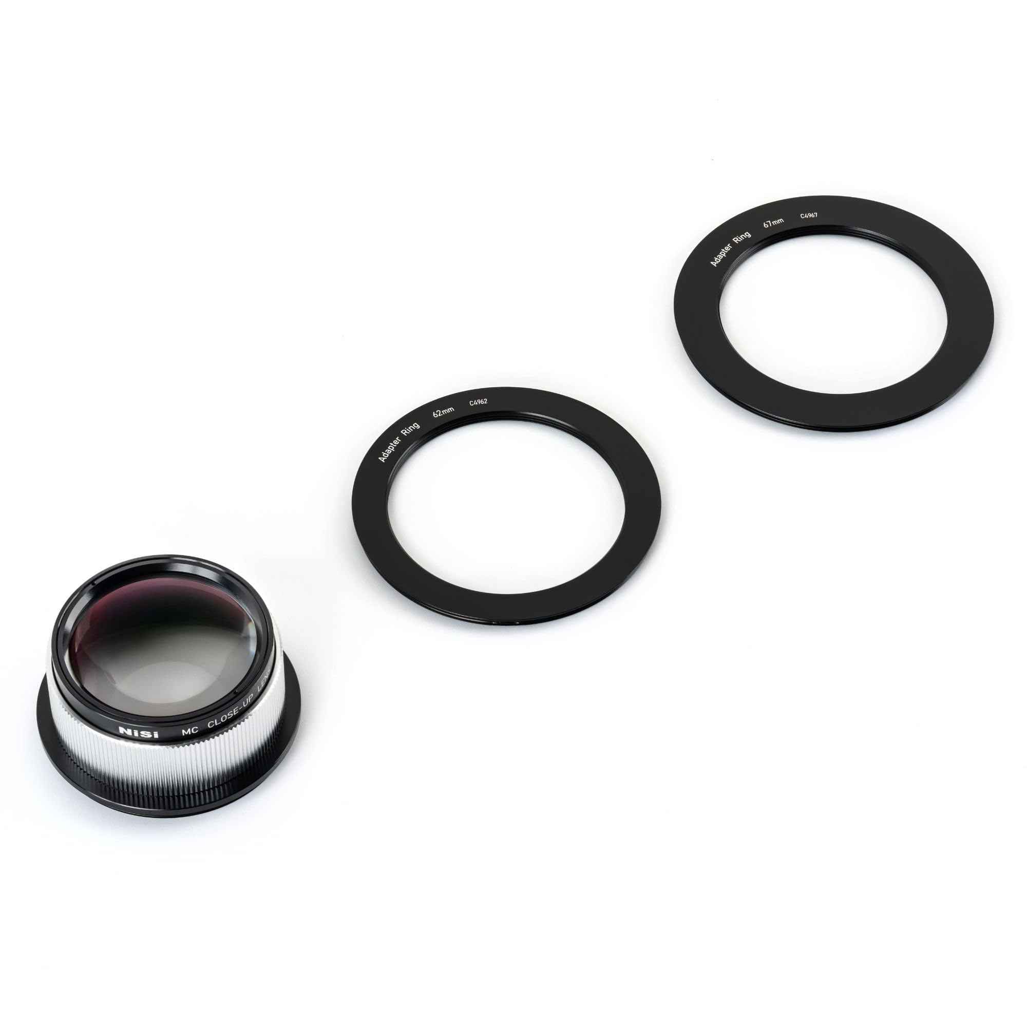 NiSi Kit obiettivo close-up NC da 49 mm, filtro macro per primo piano, filettatura 49 mm, 9 diottrie, rivestimento nano, custodia protettiva, anelli adattatori da 62 mm e 67 mm, accessori per