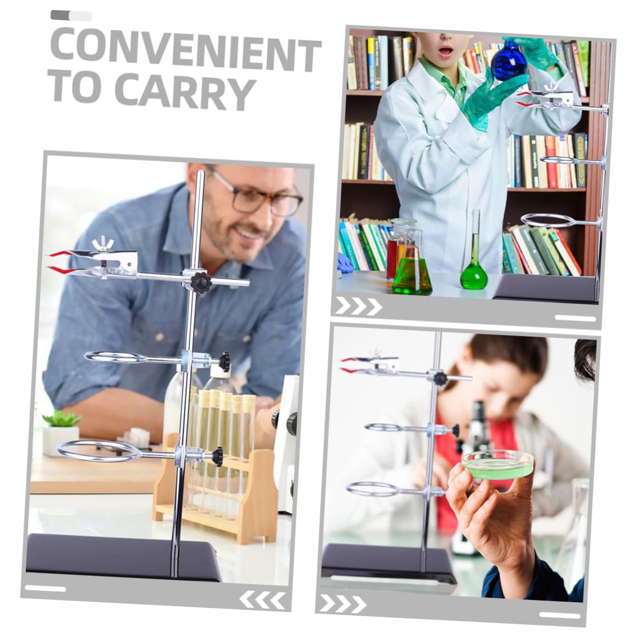 MAGICLULU Supporto Da Laboratorio in Metallo Supporto Per Imbuto Staffa Morsetto Per Esperimenti Chimici e Fisici Base Stabile Assemblaggio Semplice