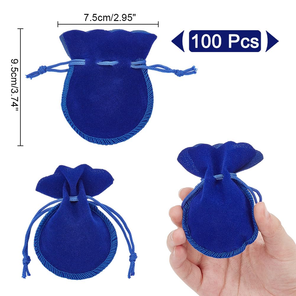 NBEADS 50Pcs Velluto Coulisse Sacchetto Regalo Sacchetti per Gioielli Sacchetti di Caramelle Bomboniere per Feste di Matrimonio, Nero, 9x7cm