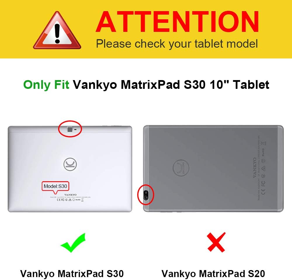 Fintie Case for VANKYO MatrixPad S30 10 inch Tablet - [Hands Free] Multiple Angle Viewing Folio Smart Stand Cover with Pocket, Pencil Holder for MatrixPad S30 10.1" Android Tablet (Shades of Blue)