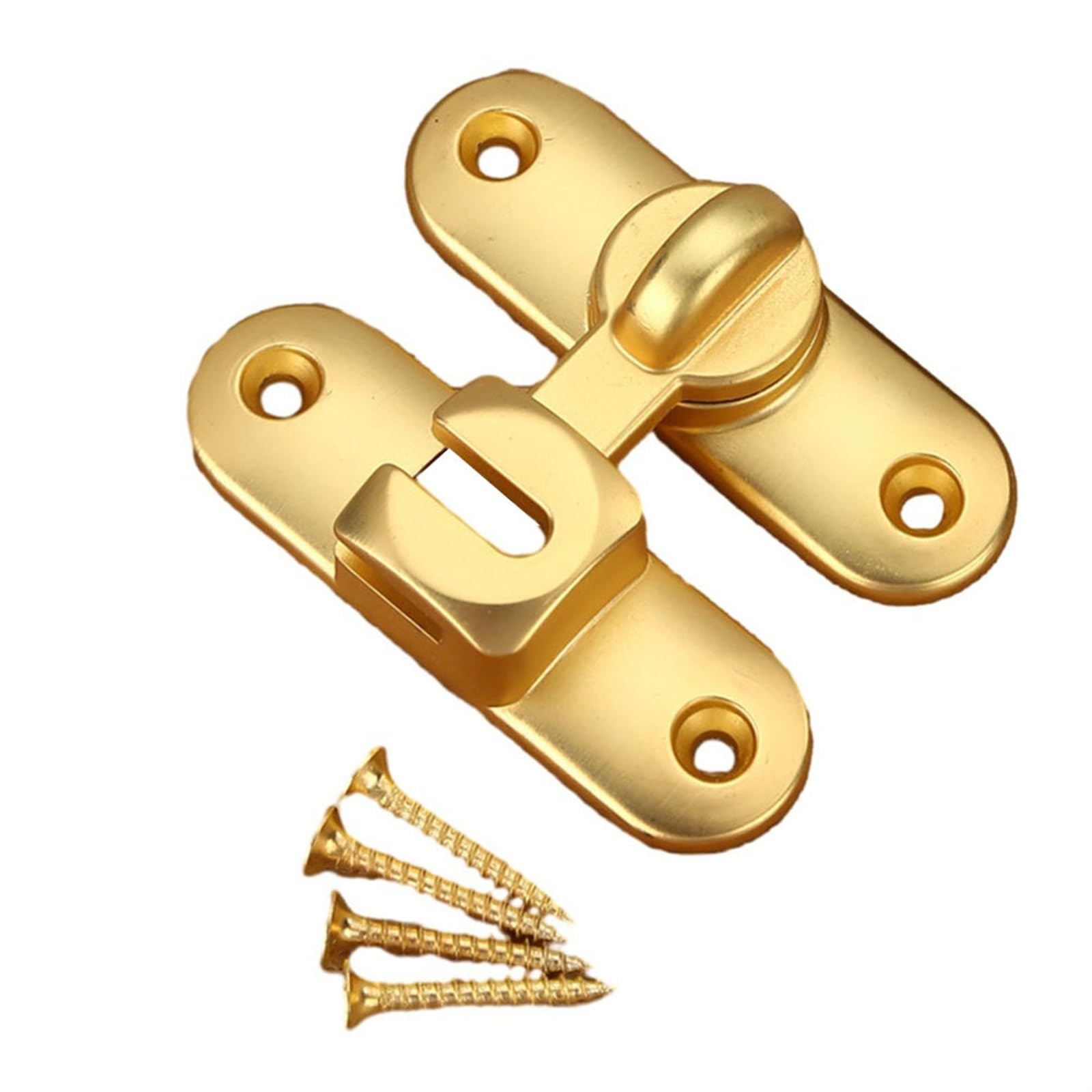 Door Bolt Lock Latch Buckle Sliding Barn Zinc Alloy Right Angle Hasp Hardware Multicolor(Gold)