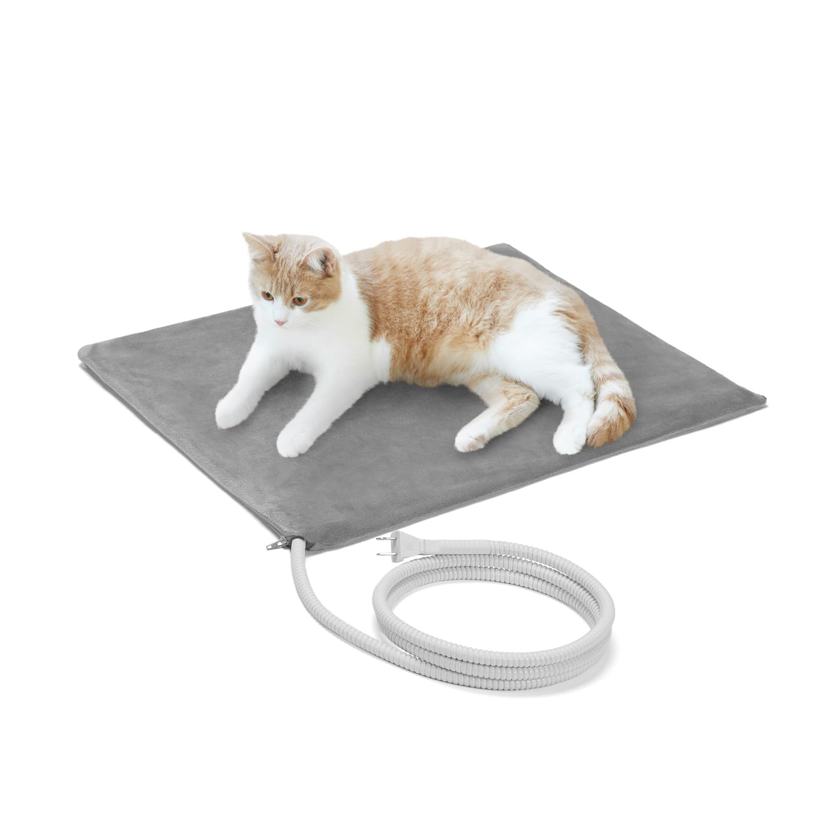 Veehoo Tappetino Riscaldante per Gatti Cani, Tappetino riscaldante per Animali Domestici Tappetino Riscaldante Cane 35℃~43℃ Impermeabile con Cavo Antimorso Copertura Rimovibile, 40 x 50cm