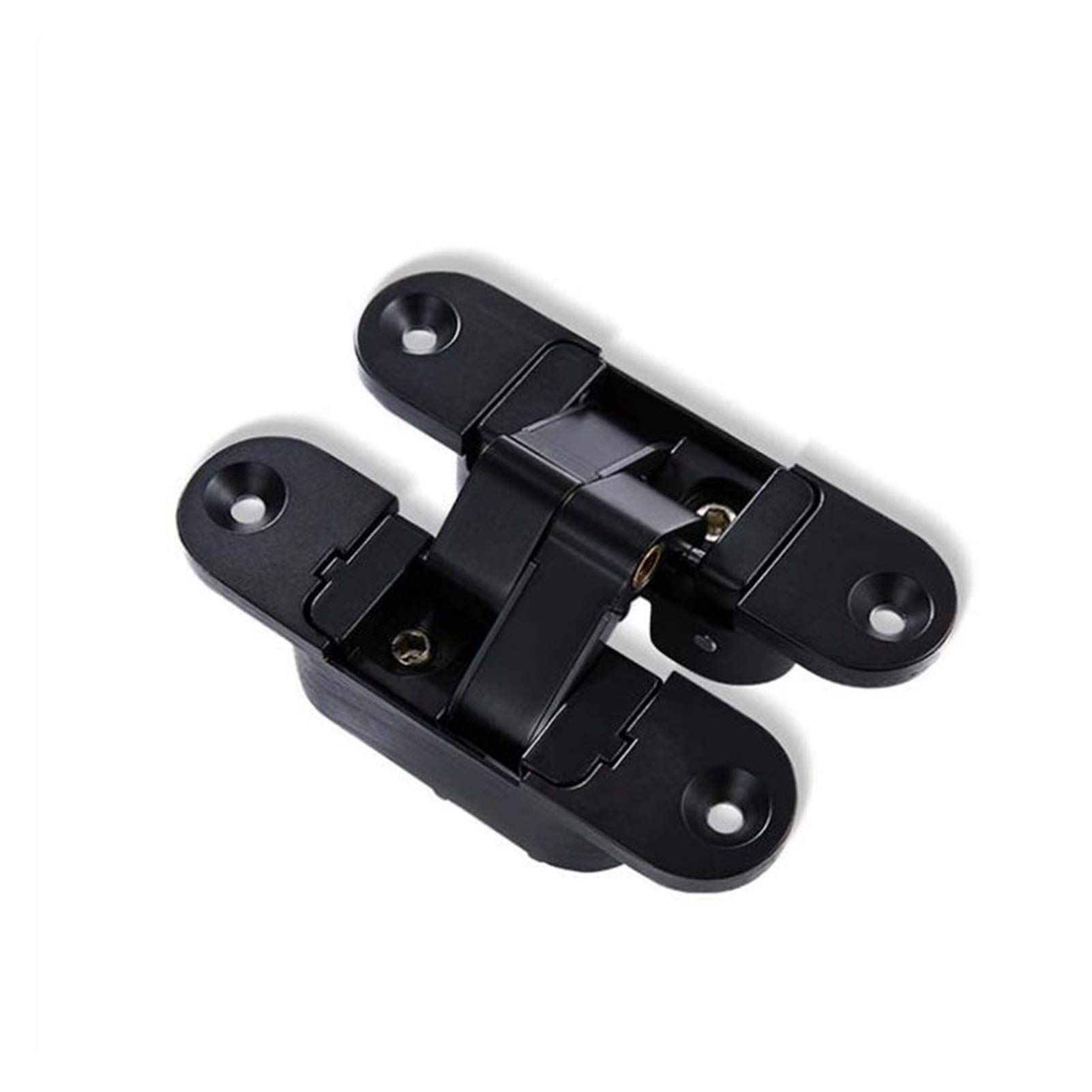 Nvsfzgiyg Nero Three Dimensional Invisible Door Hinge, Adjustable Cross Zinc Alloy 180 Degrees Inside And Outside Concealed Hinges(,Left Open)