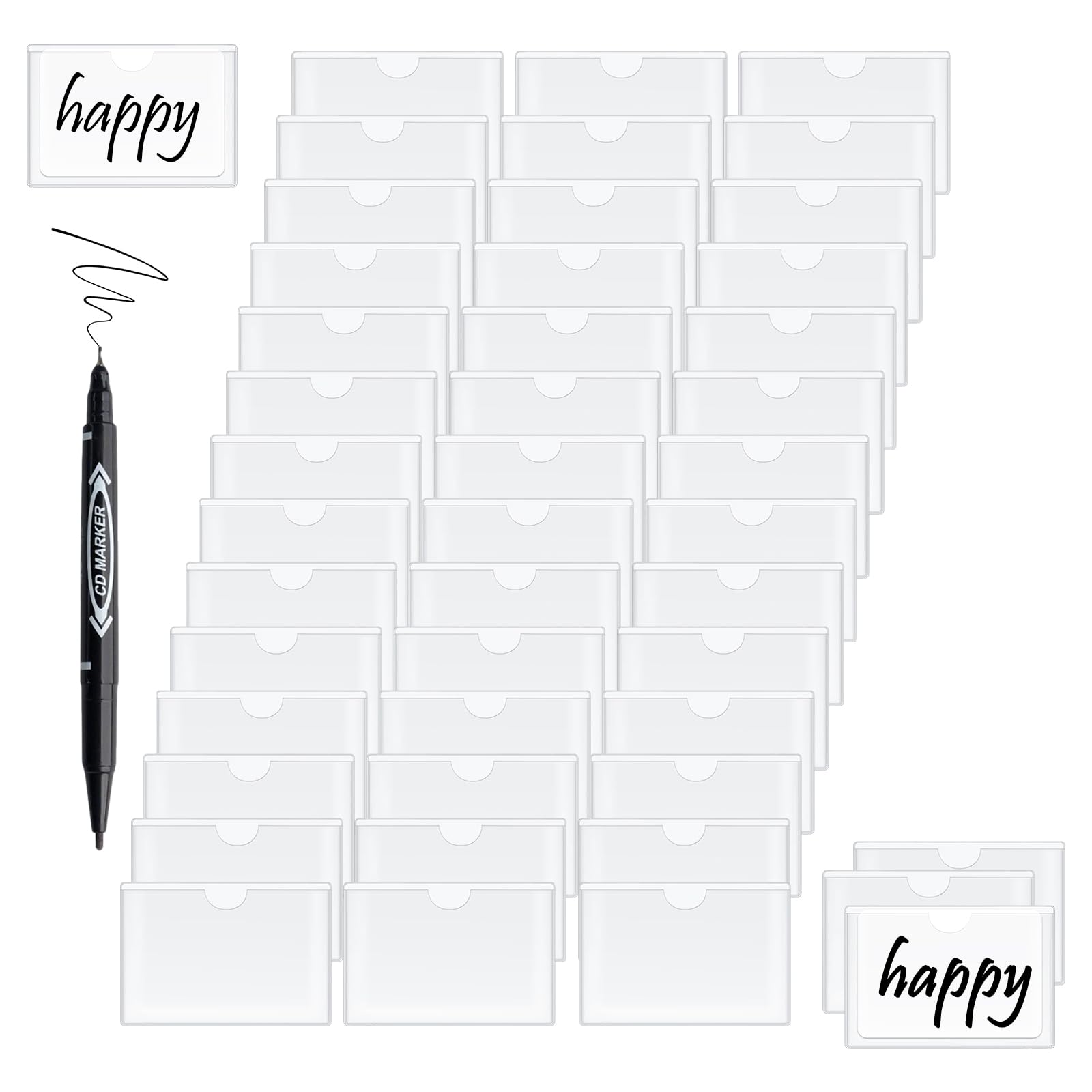 42 Pack Self Adhesive Pocket, 6 * 10cm Adhesive Plastic Card Sleeves