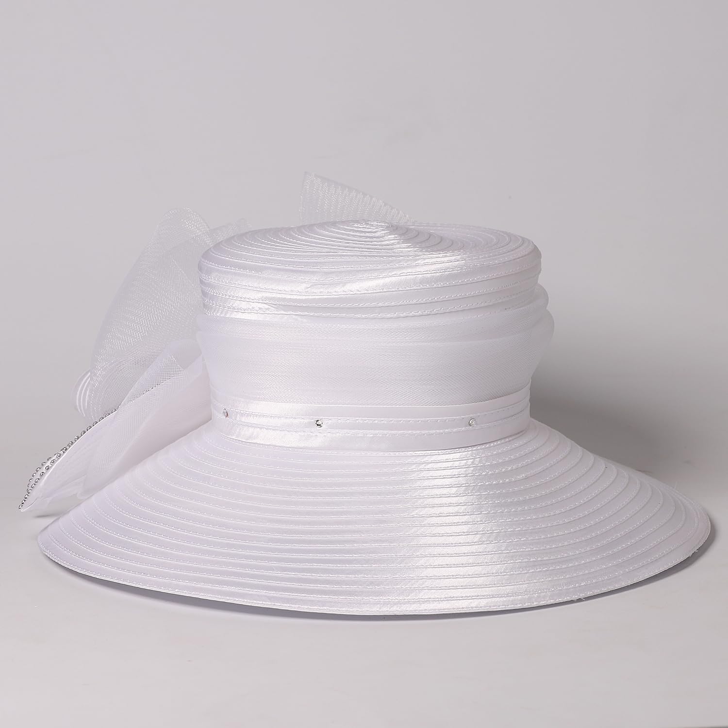 Wedding Bridal Church Party Derby Hats for Women Bow Formal Bowler Hat Wide Brim Fascinator Flat Top Fedora Hats - Image 5