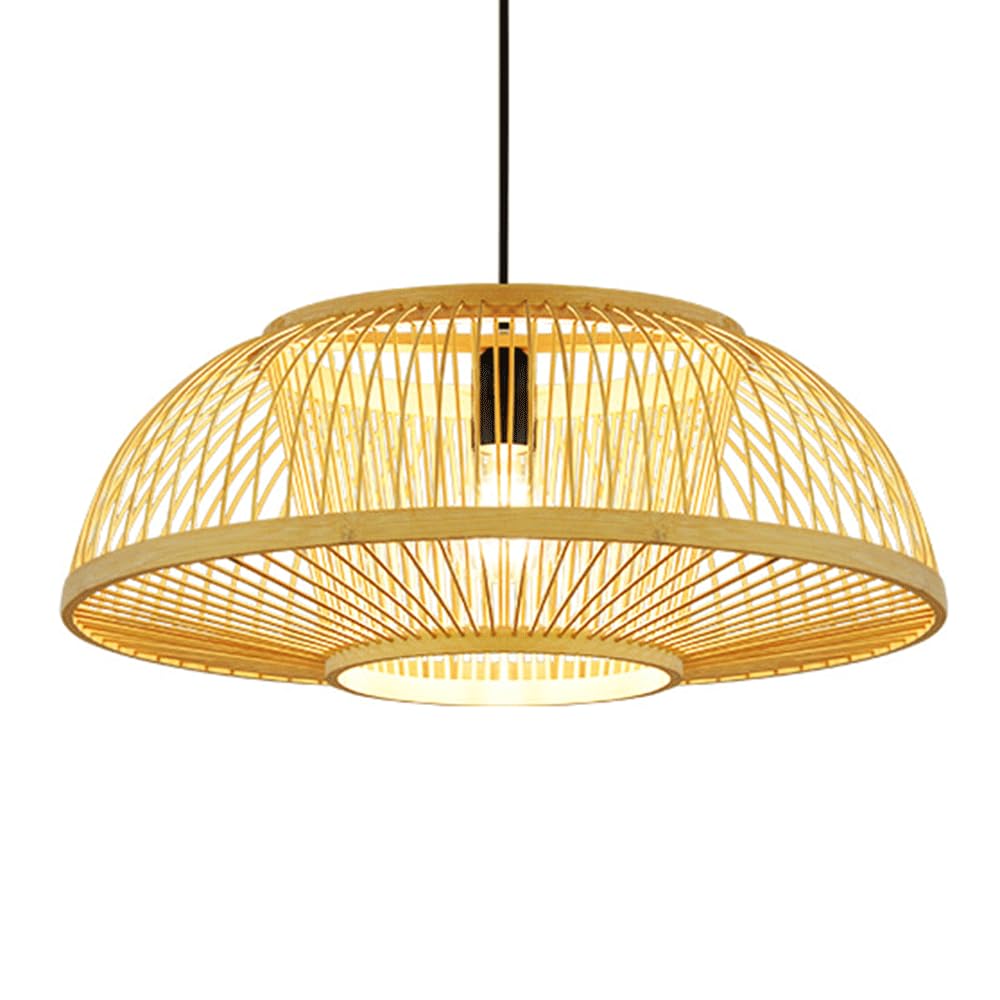 Półokrągłe Lampy Wiszące W Stylu Japońskim Lampa Wisząca Z Ręcznie Tkanego Bambusa Klasyczny Skandynawski Klosz Do Lampy Sufitowej Oświetleniowa W Stylu Nadmorskim Do Restauracji, Biura,