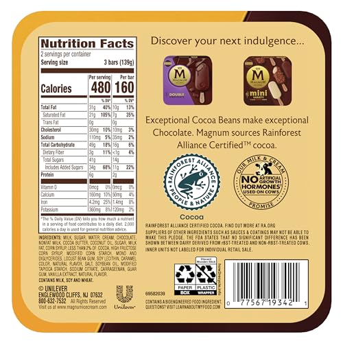 Magnum 077567193421 Mini Ice Cream Bars For An Indulgent Frozen Dessert Double Caramel Ice Cream Made thumb #2