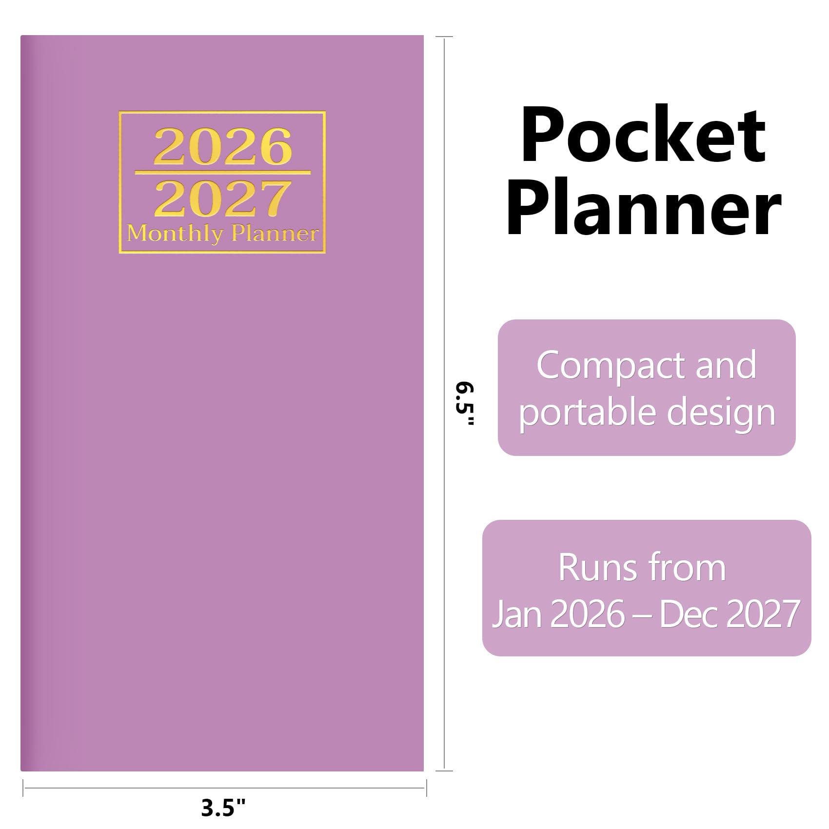 Dwuletni kalendarz kieszonkowy od stycznia 2026 do grudnia 2027 r
