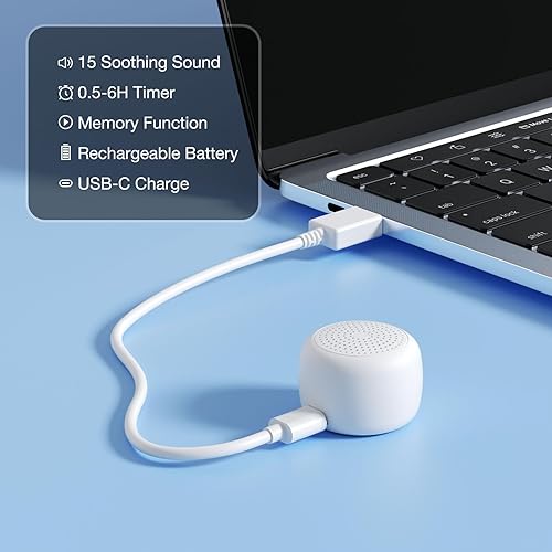 Miniatura 4 de Máquina de sonido portátil para bebés, adultos y niños, máquina de sonido de viaje, mini máquina de ruido blanco, 15 sonidos sin bucle y