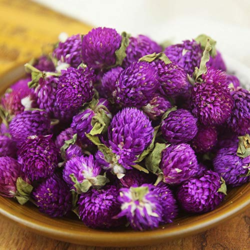 ShineBear Purple Gomphrena globosa Buds Naturally Dried Flower, Pressed Flowers DIY Birthday/Christmas/Office Decoration Accessories 20PC