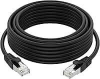 Cabo de Rede CAT7, Preto, 10 Metros, Cobre, 600MHz, 10 Gbps, RJ45, para Roteador, Notebook e Smart TV
