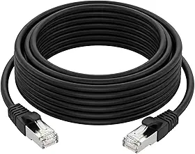 Cabo de Rede CAT7, Preto, 10 Metros, Cobre, 600MHz, 10 Gbps, RJ45, para Roteador, Notebook e Smart TV