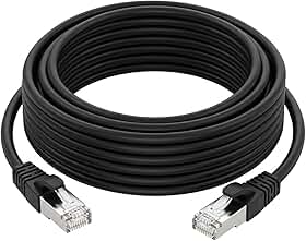 Cabo de Rede CAT7, Preto, 10 Metros, Cobre, 600MHz, 10 Gbps, RJ45, para Roteador, Notebook e Smart TV