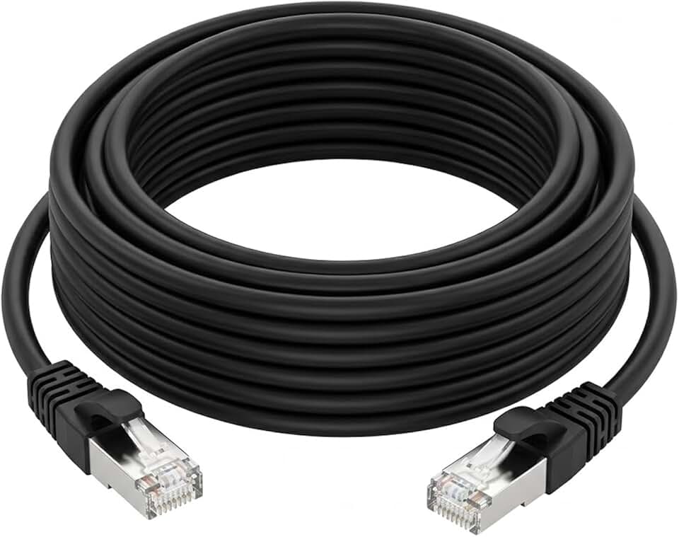 Cabo de Rede CAT7, Preto, 10 Metros, Cobre, 600MHz, 10 Gbps, RJ45, para Roteador, Notebook e Smart TV