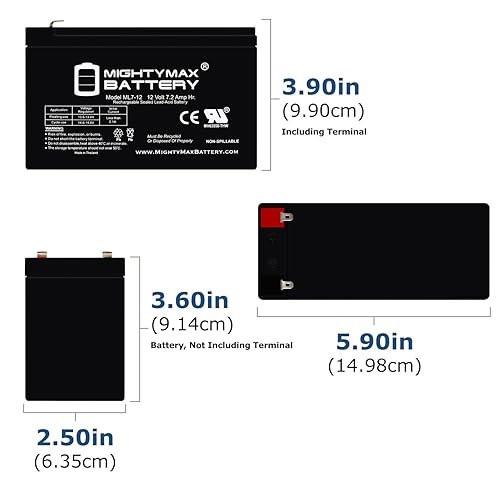 Miniatura 2 de Mighty Max Battery Reemplazo de batería de 12 V 7 Ah para alimentador de ciervos trofeos Texas Hunter de 650 libras