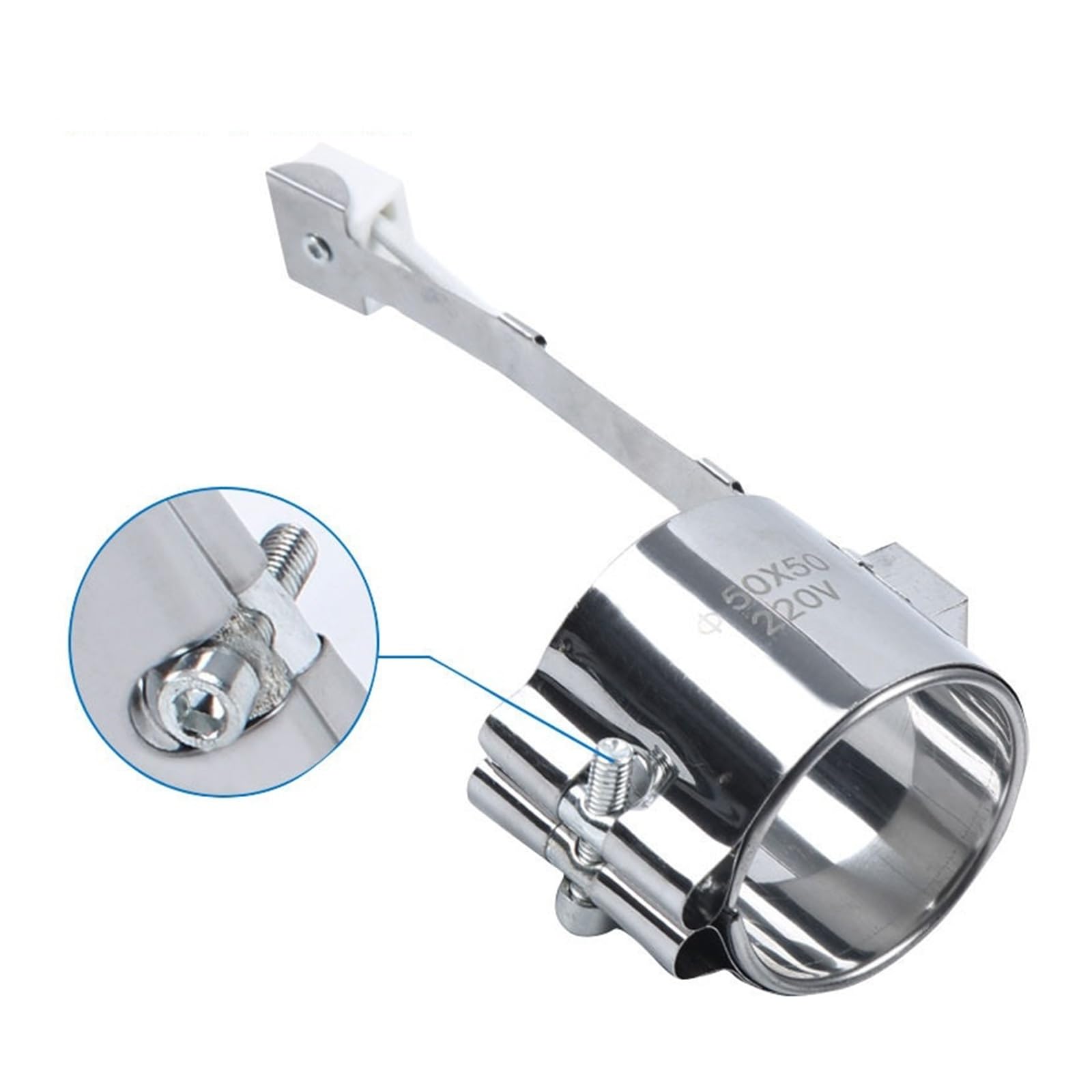 ID42mm podgrzewacz taśmowy Mica do wtryskarki 220V dysza ze stali nierdzewnej beczka grzejna 50-300 stopni Cheerfully(Size ID42x45mm)
