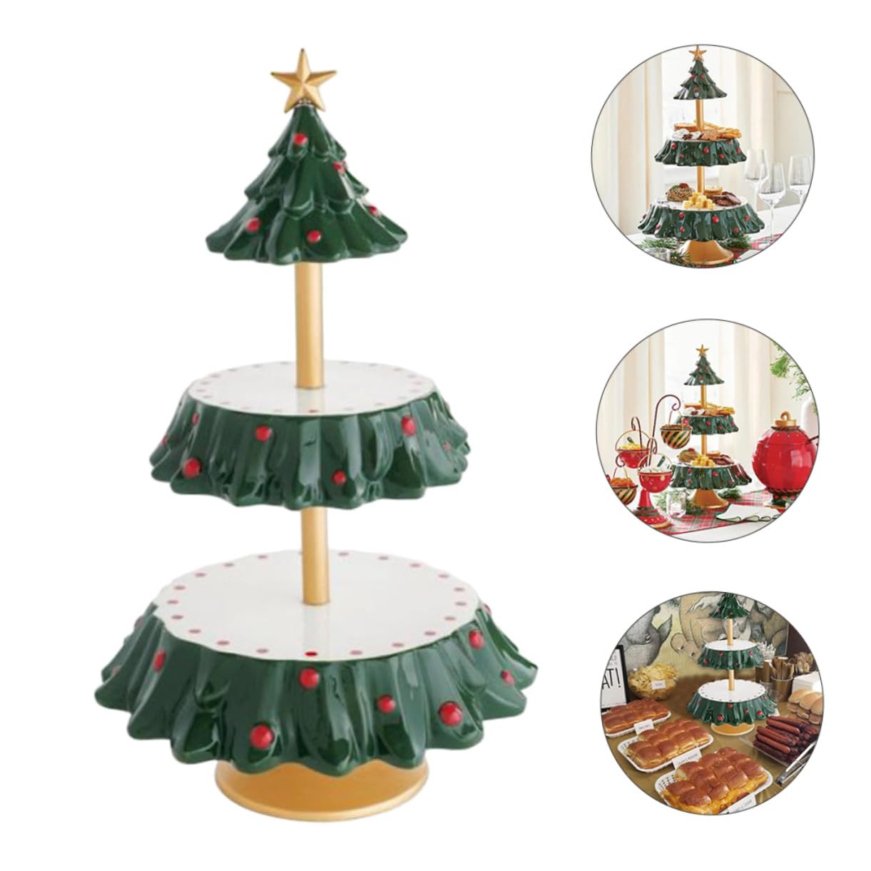 1pezzi Porta Frutta Natale in Resina Sicura Vassoio Snack Decorativo Per Feste Piatto Porta Dolci e Snack Elegante Resistente e Pratico Per Esposizione Festiva
