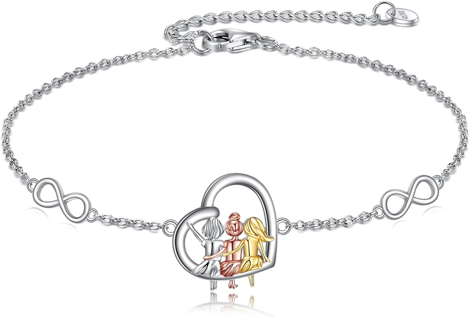 3 Circle Necklace in Sterling Silver, 3 Sisters, 3 Children, 3 Generations