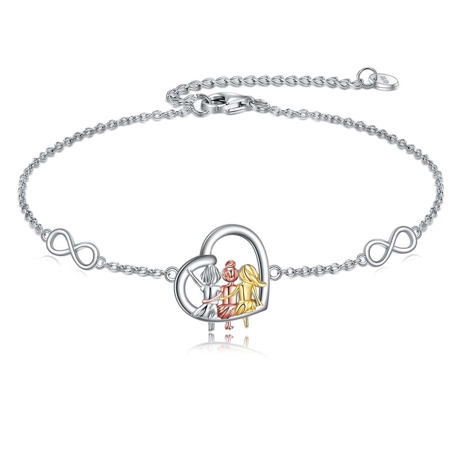 Charm Bracelet Friendship Bracelets Sterling Silver Sister