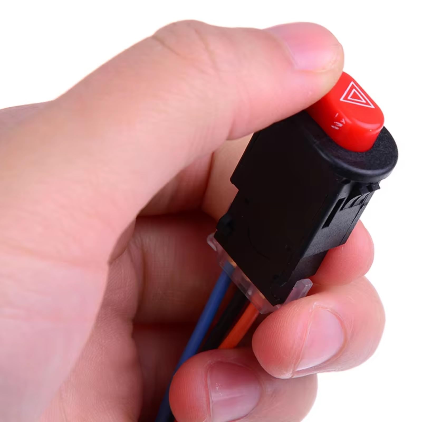 Interrupteur de contacteur d'allumage avec Verrouillage,Longueur 11,5cm,Lot de 2.Bouton de Feux de détresse pour Moto,Double clignotement,avec 3 Fils et Verrouillage intégré.