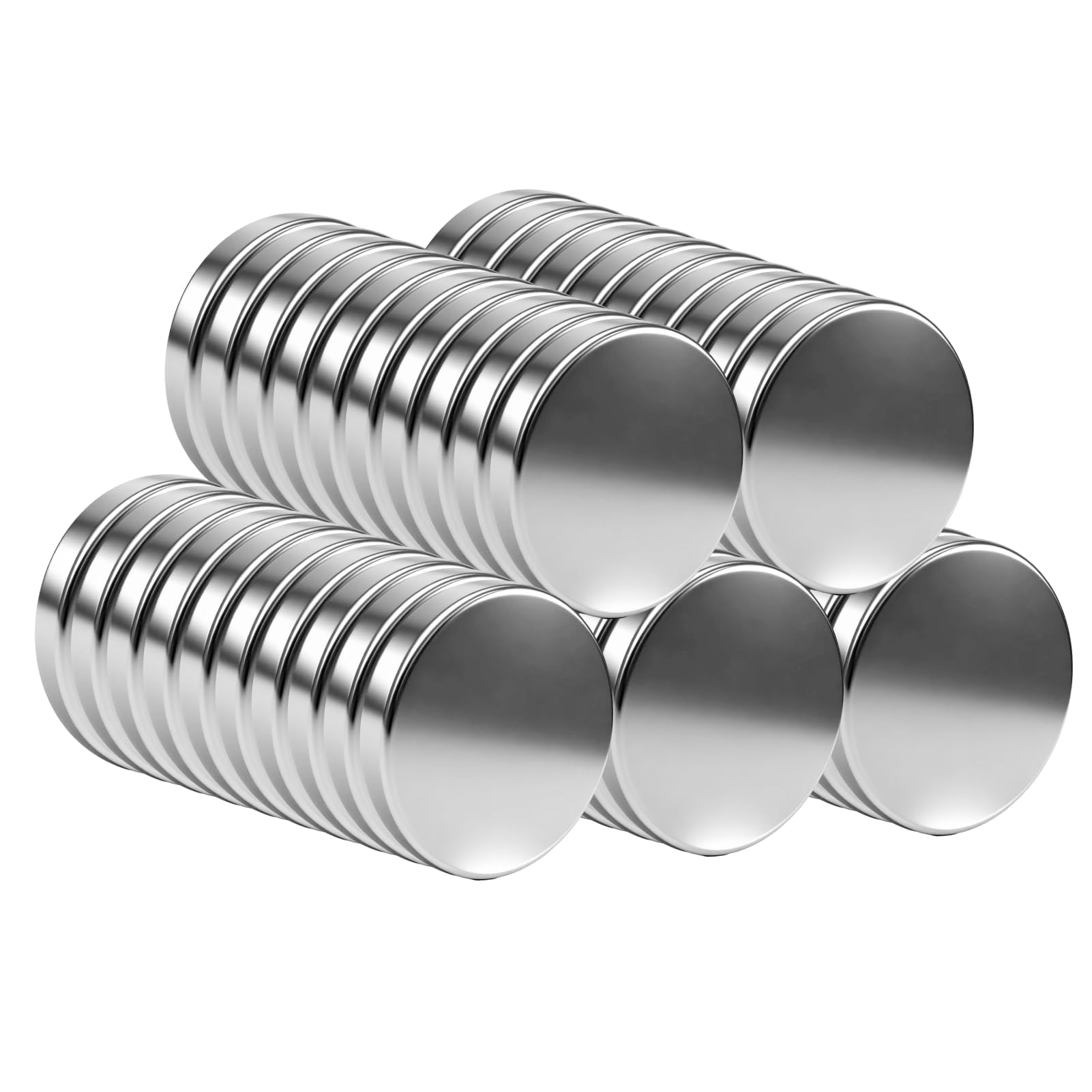 Pack of 50 Strong Neodymium Magnets 10 x 2 mm, Self-Adhesive Round Magnets for Fridge, Whiteboard and Craft Projects, Durable Magnetic Force