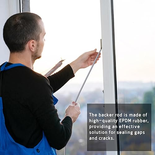 Miniatura 6 de U0U Barra de refuerzo de 14 de pulgada, varilla de espuma para calafateo para espacios y relleno de concreto de juntas, sello de tira de clima gris