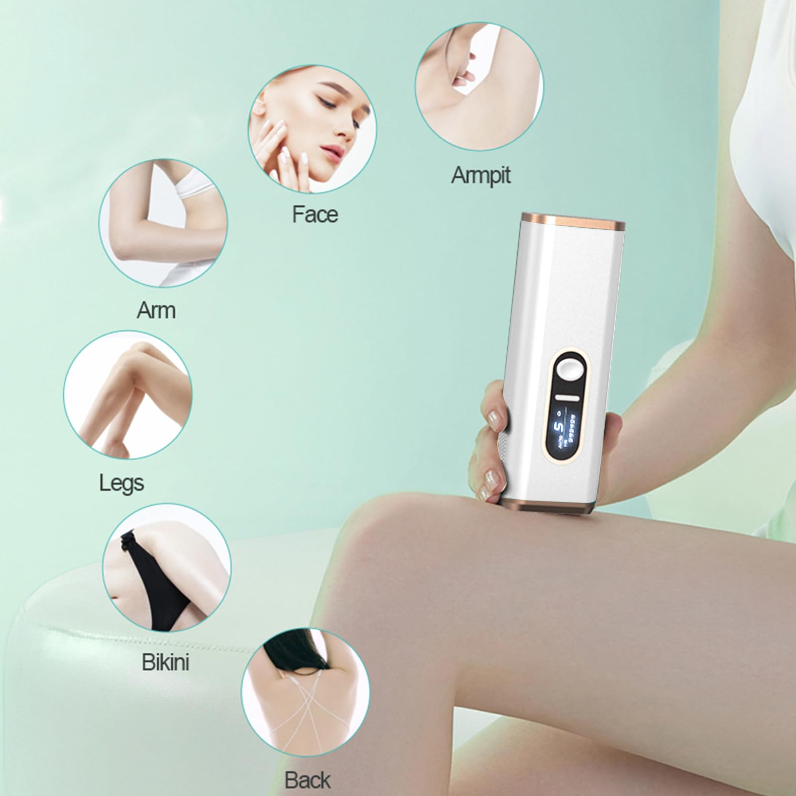FENCY Laser Hair Removal Device for Women and Men, 5 Energy Levels and 990,000 Flashes, at-Home Permanent Painless IPL Hair Remover for Armpits Legs Facial Whole Body