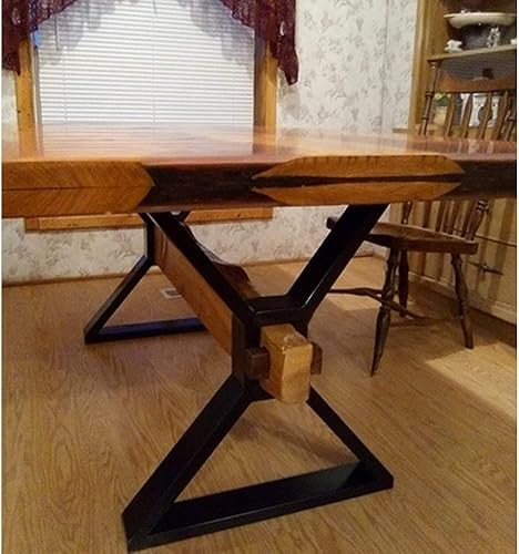 Miniatura 8 de Patas de escritorio de metal de 28 pulgadas, patas de mesa industriales resistentes con patas protectoras ajustables, patas de muebles de hierro