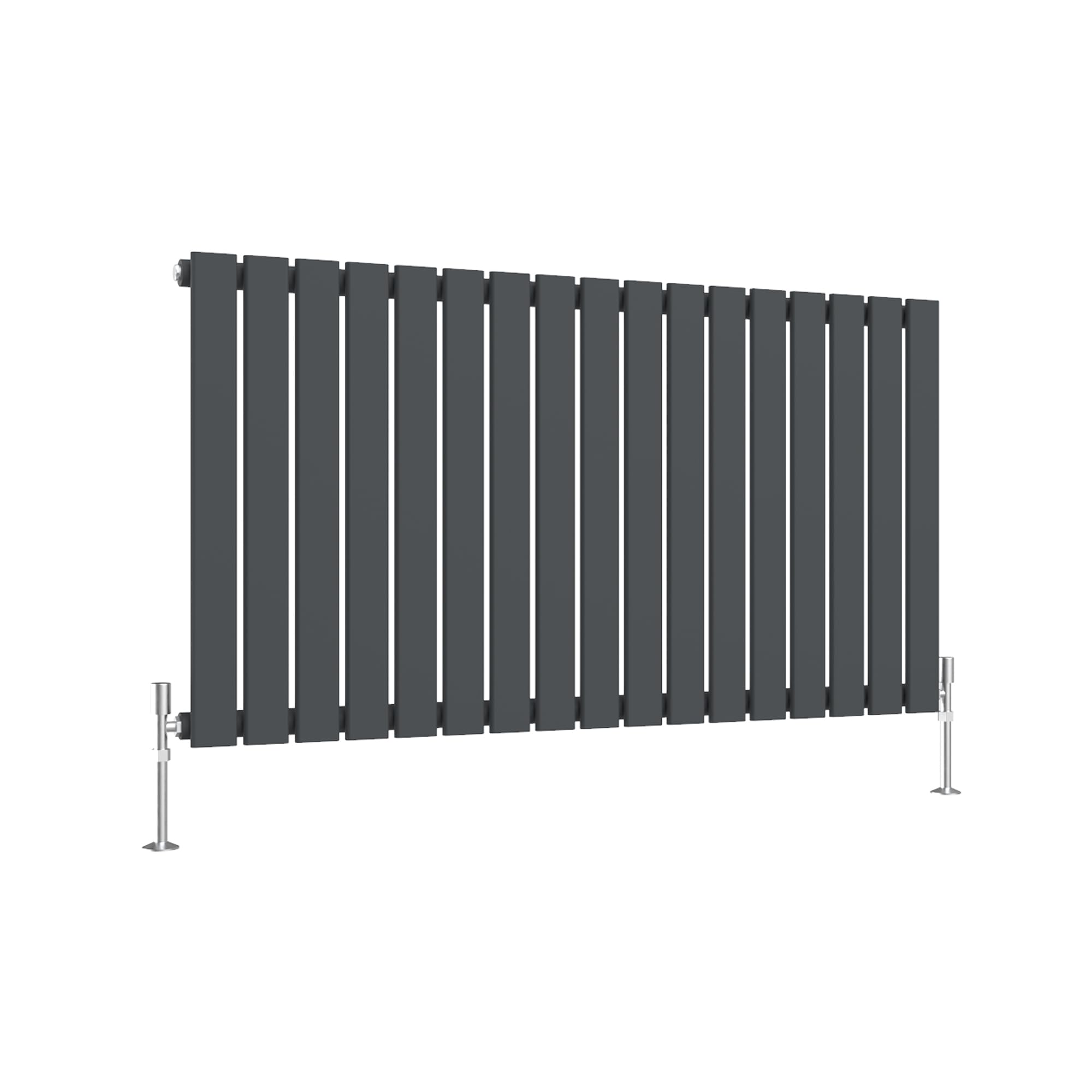 SLINE SANITARY Anthracite Flat Panel Designer Radiator 600x1156mm Horizontal Single Column Wall Mounted Central Heating Radiator for Bathroom & Living Room