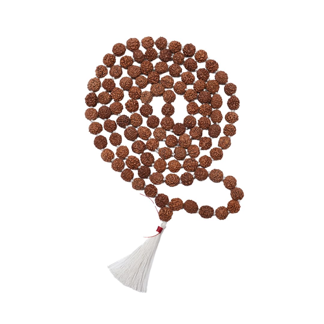 5 Mukhi Rudraksha Mala For Wearing For Men&Women|Educating People About Rudraksha For Over 20 Years|Original 5 Mukhi 7Mm Rudraksha Beads, Multicolor