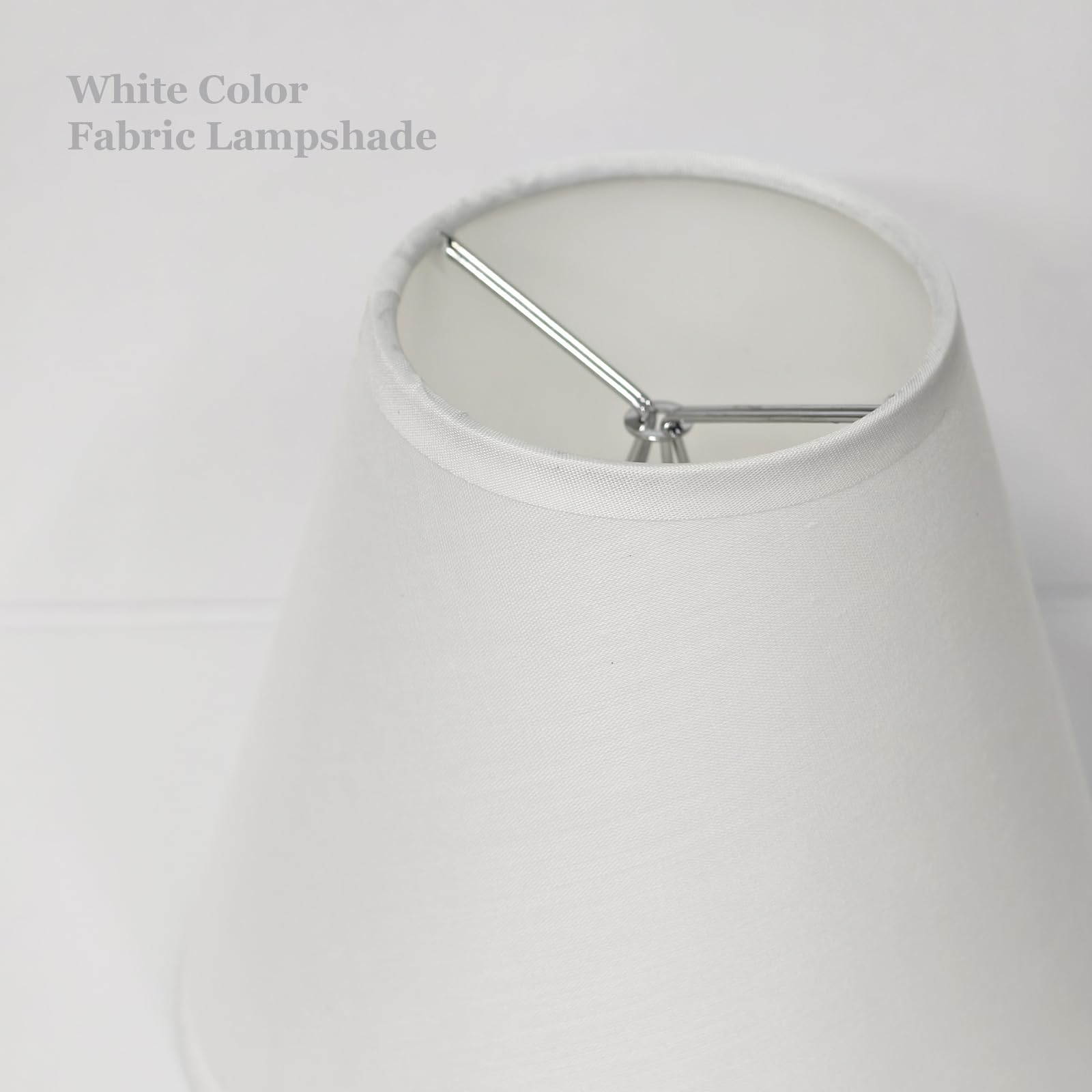 Modern Small Lamp Shade Set of 2 for Candelabra Bulbs Linen Lampshade for Table Chandelier Wall Lamp Floor Lamps Chandelier (White) - Image 4