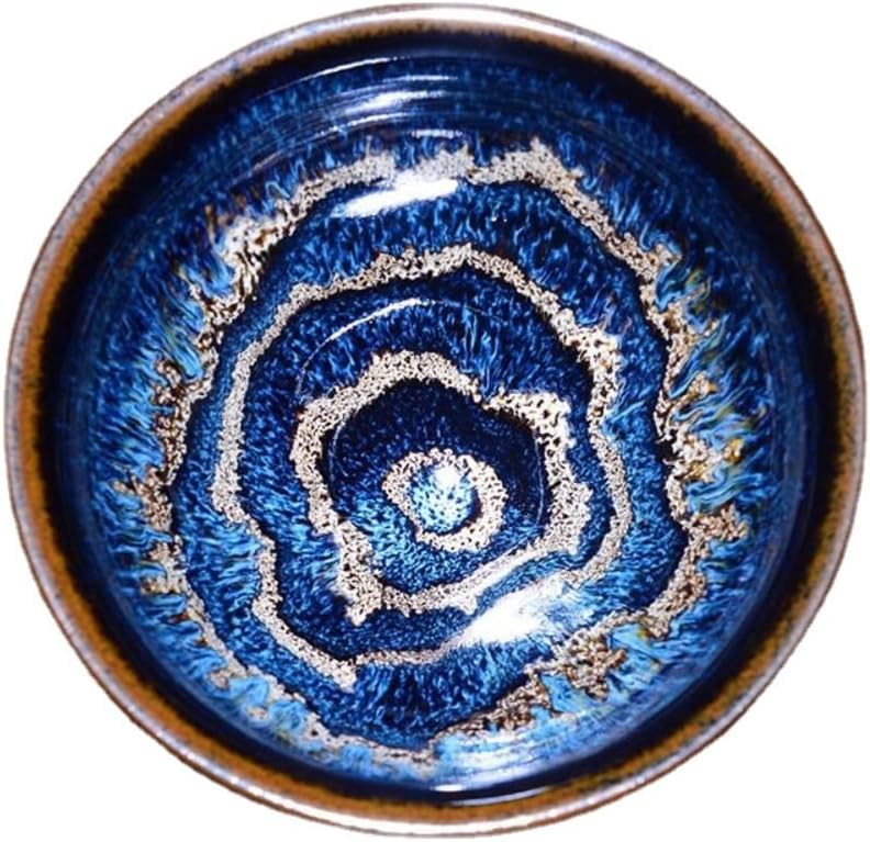 Jade Dragon Snow Mountain Pictorial Tea Cup Pure Handmade Tianmu Glaze Kiln