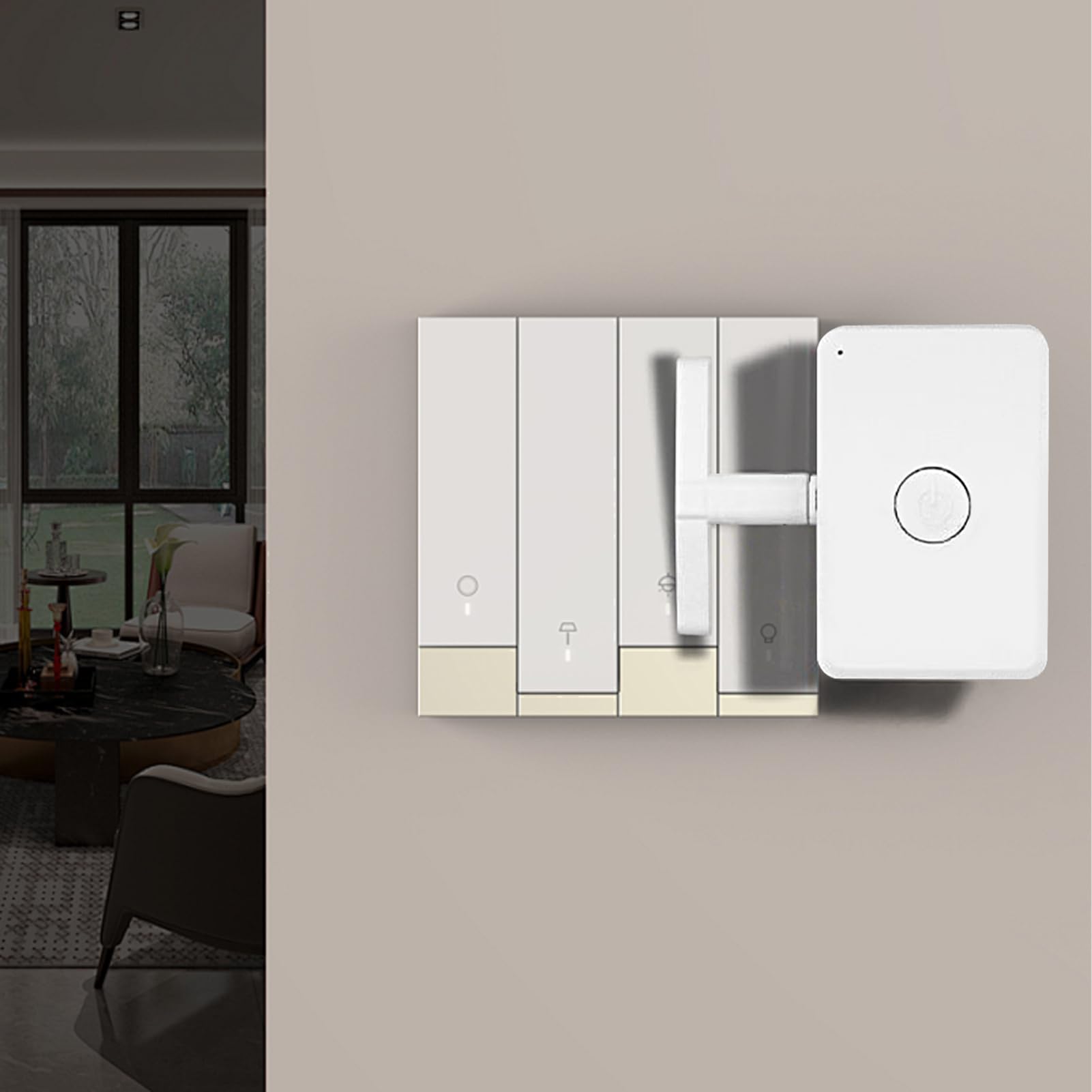 Premitore Pulsanti a Distanza Senza Cablaggio,Interruttore Luci a Distanza con Portata 10 Metri | Telecomando Dimmer Luci Automazione Casa per Camera Dormitorio Porta Auto Ventilatore Domestico