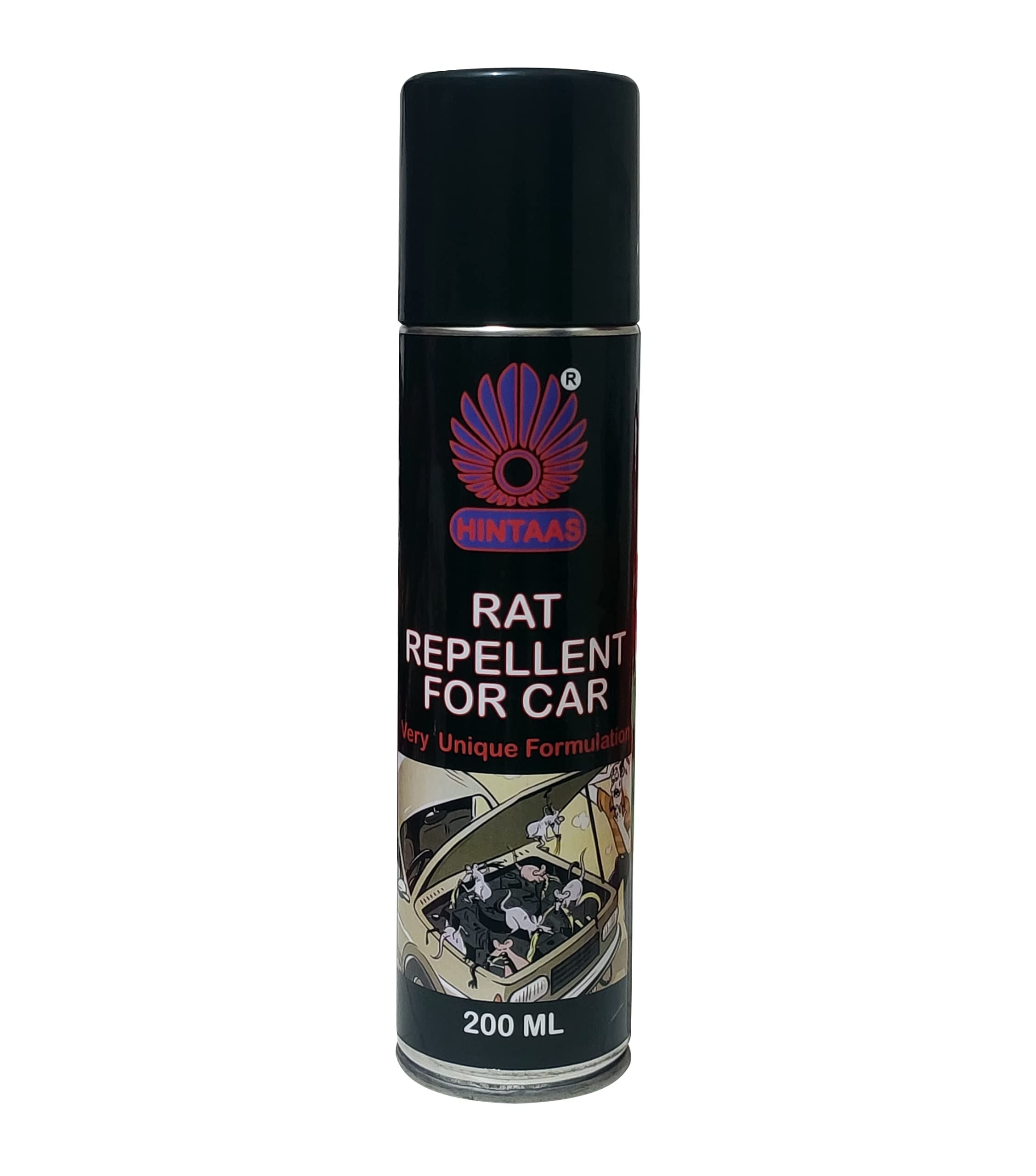 HINTAAS™ Rat Repellent Spray for Protect Wires in Car Bike Coating Base Camphor Peppermint Non-Toxic No Kill Only Repels Highly Effective Easy to Spray with Pipe Rat Repellent for Cars 200ml