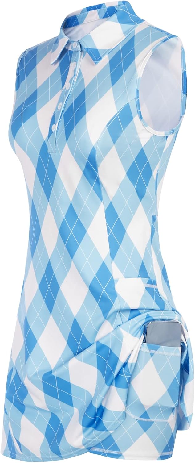 JACK SMITH Women's Tennis Golf Dress with Shorts Collared Workout Athletic Dresses with 4-Pockets : Clothing, Shoes & Jewelry