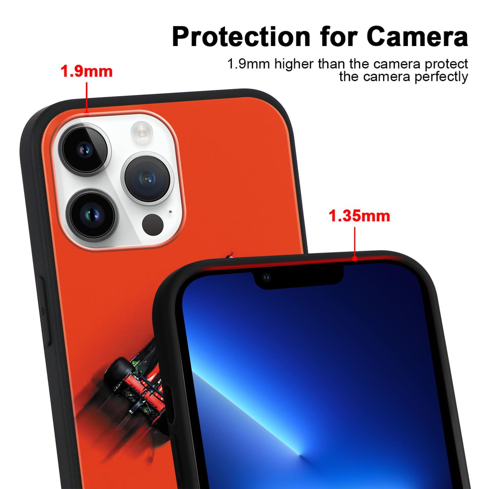 2 Custodie In TPU Per IPhone 13 E IPhone 14 6.1″ – Cover Morbida Con Design Charles Leclerc Stella 16 – Antigraffio, Nero, M03 - 3