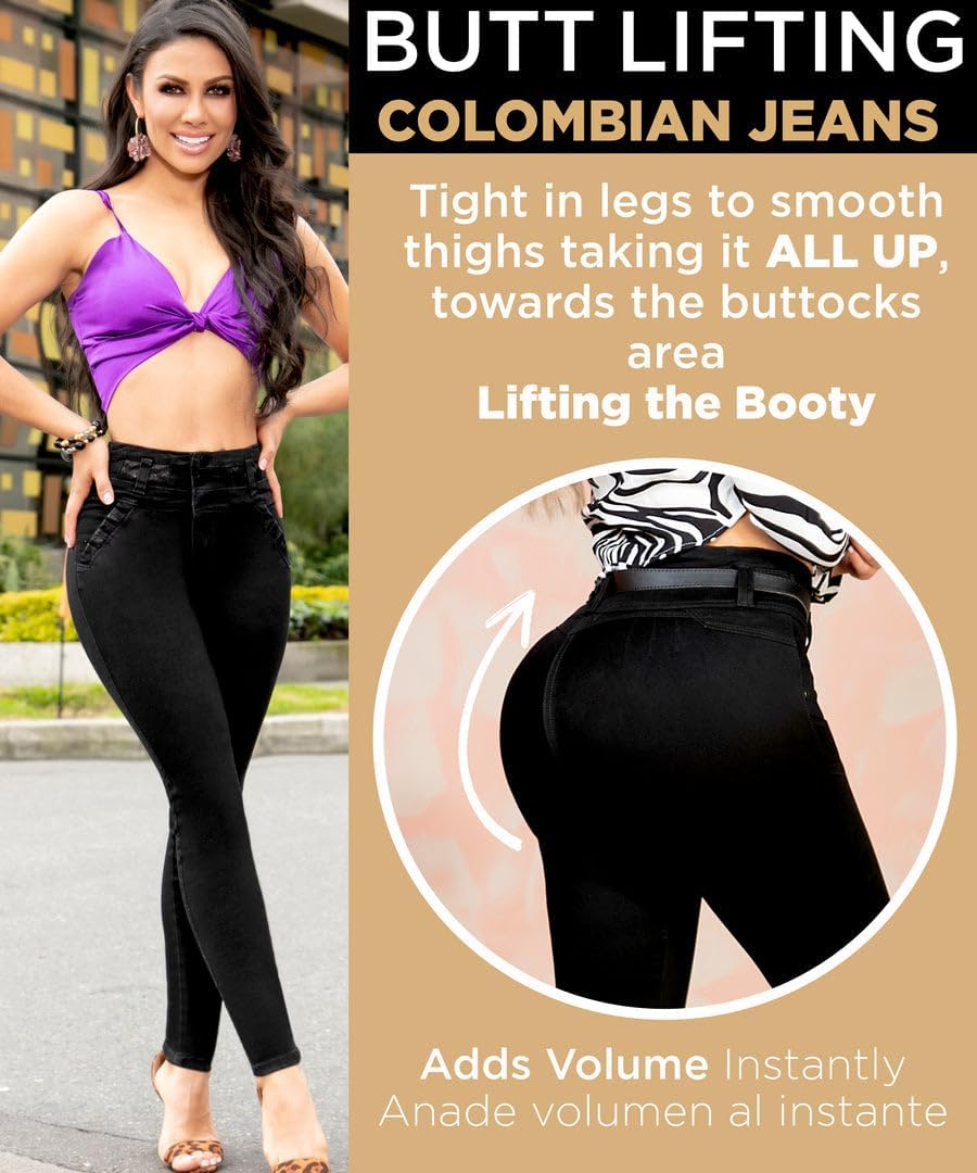 Colombian Jeans for Women Butt Lift Butt Lifting Jeans Women Black Pantalones Colombianos para Mujer Levanta Cola Negro - Image 3