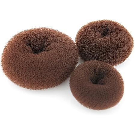 AnHua 3PCS(1Large+1Middle+1Small) Women Lady Girls Hair Bun Maker Styler Rings Donut Buns Doughnut Shaper Shaping Tool Chignon Former Hair DIY Styling Accessories(Brown)