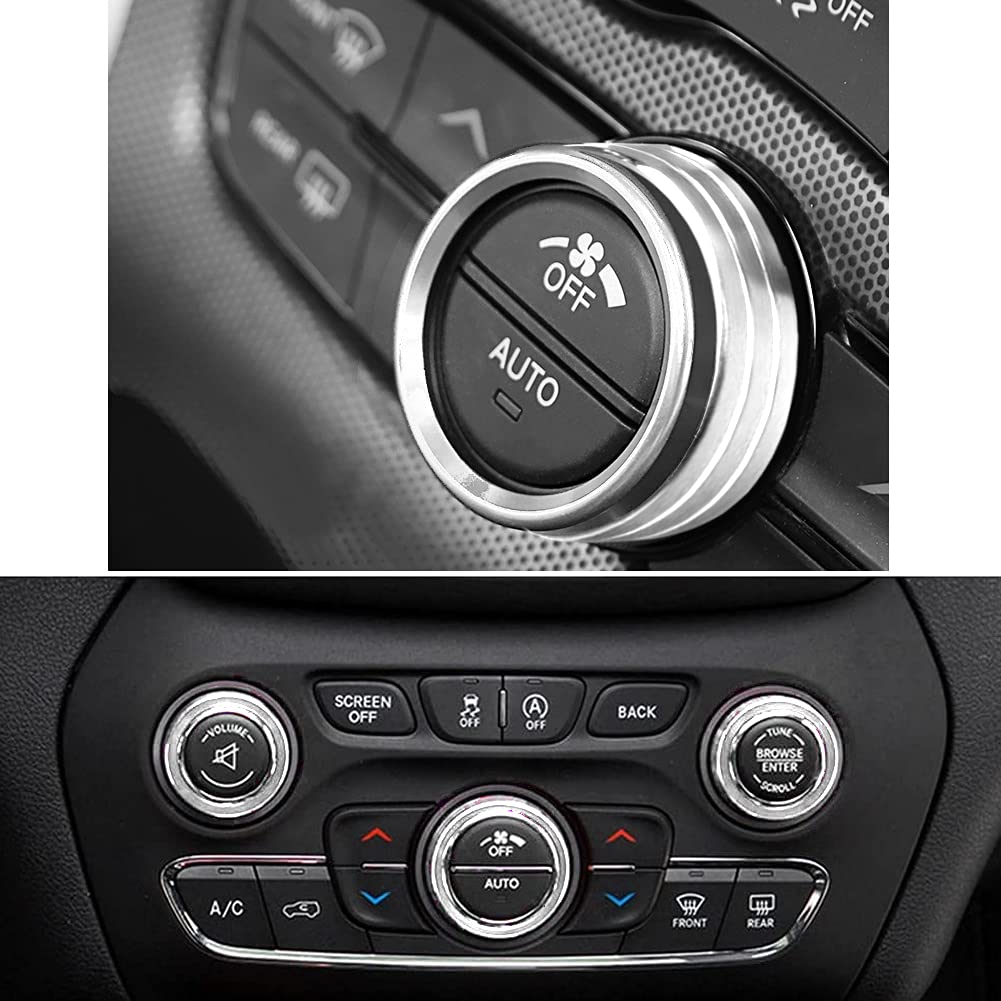 3PCS Aria Condizionata Radio Manopola Anelli AC Interruttore di Controllo Pulsante Anello Decorativo di Copertura Per Jeep Grand Per Cherokee 2014-2021  34