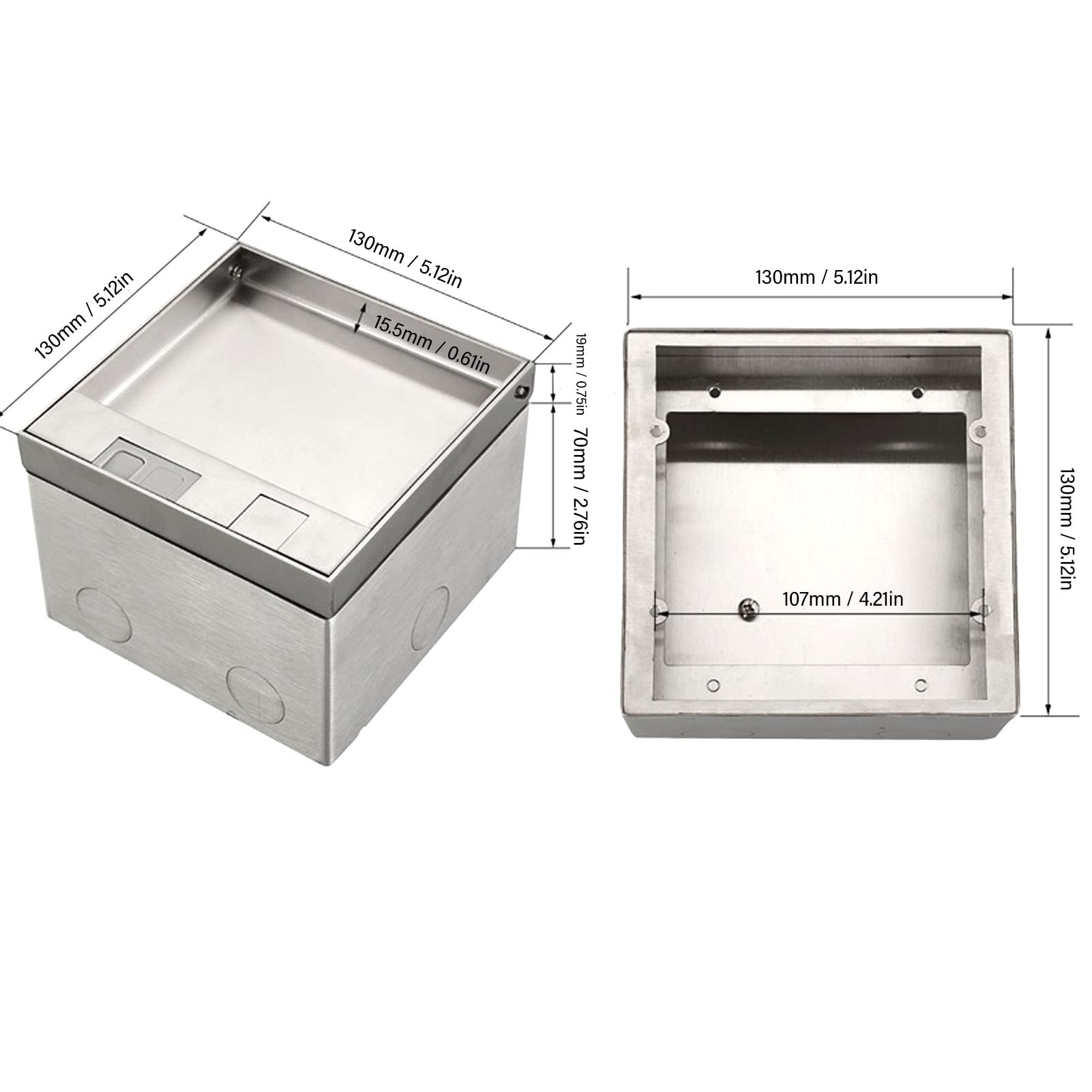 Presa Pavimento 16A Incasso a Pavimento con Doppia Presa, Presa Elettrica Incorporata CA 250 V Scatola di Copertura Presa Impermeabile Nascosta per Pavimenti Piani Cucina