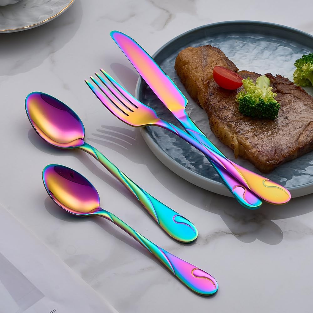 Rainbow Silverware Set, 30-Piece Stainless Steel, Service for 6 image 5